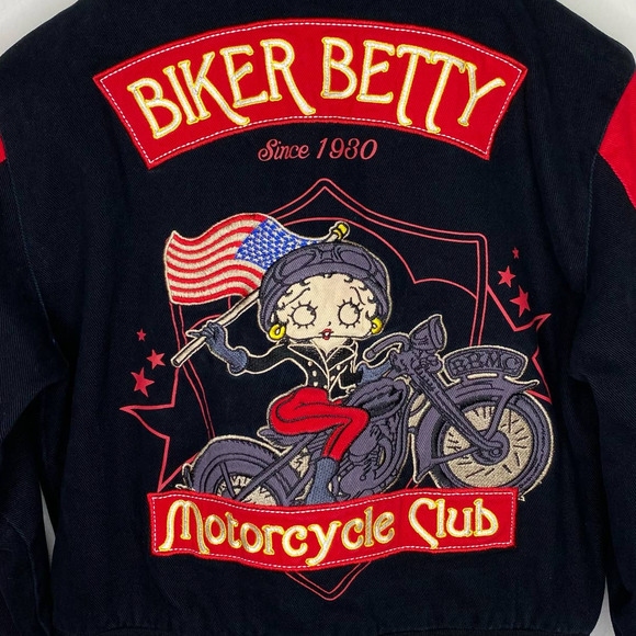 ジャケット・アウター Betty Boop biker design leather jacket Betty Boop biker design leather jacket Betty Boop Black Leather